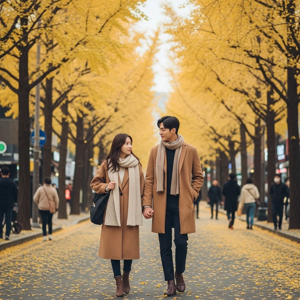 Catching korean dramas autumn fashion vibes