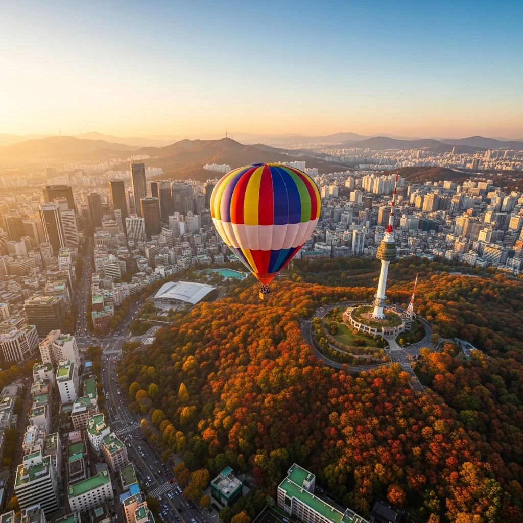 Floating above seoul my autumn hot air balloon exp h2 1