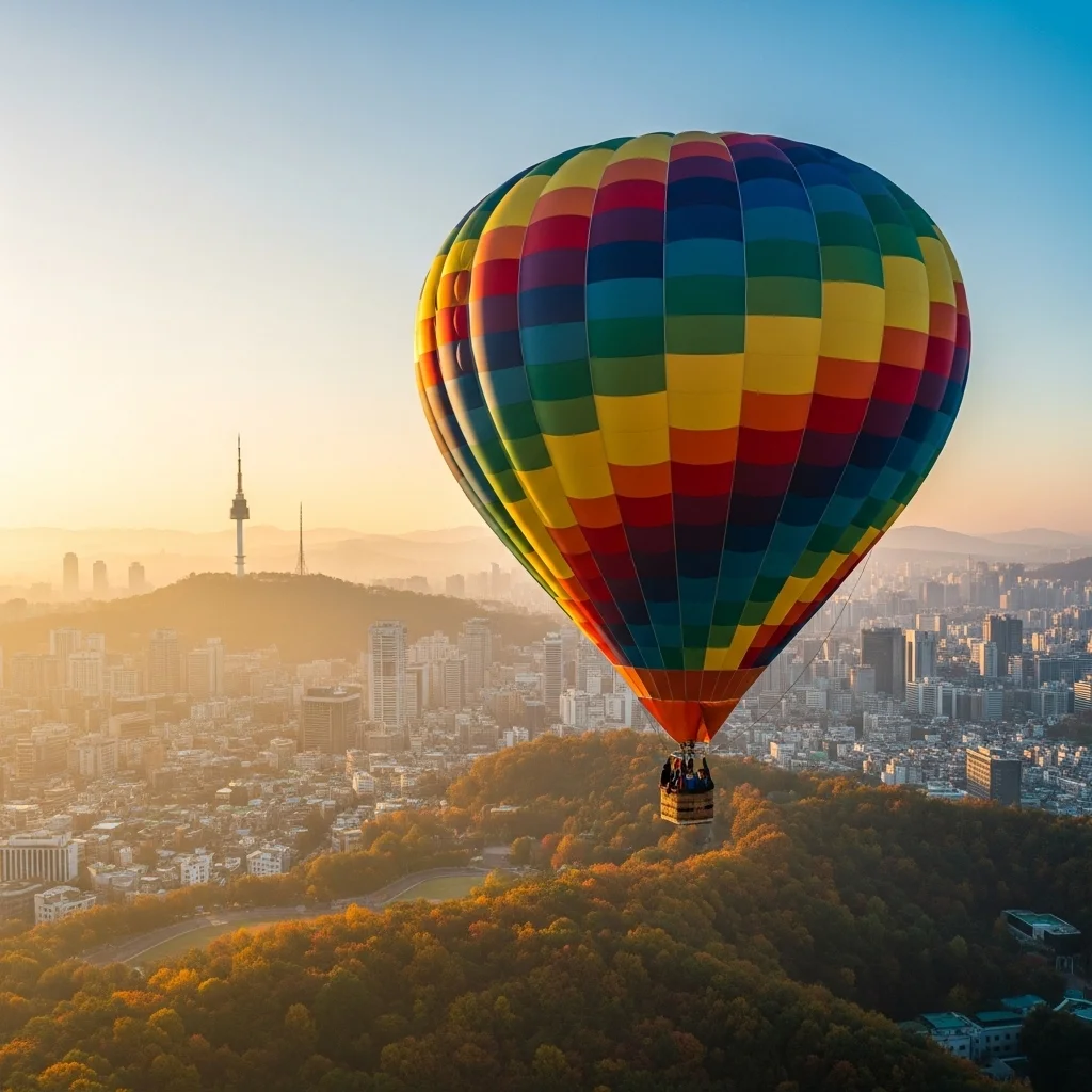 Floating above seoul my autumn hot air balloon exp h2 2