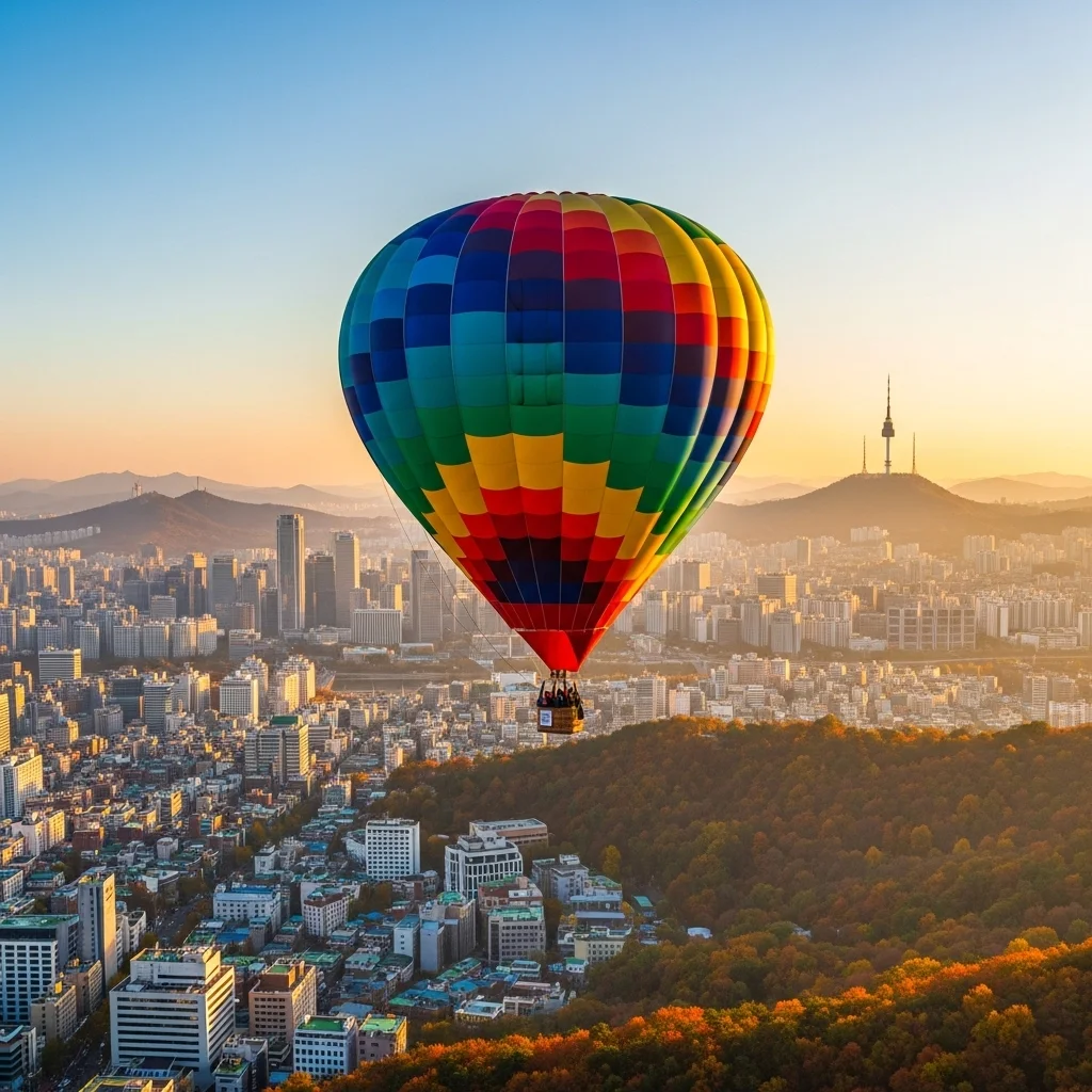 Floating above seoul my autumn hot air balloon exp h2 3
