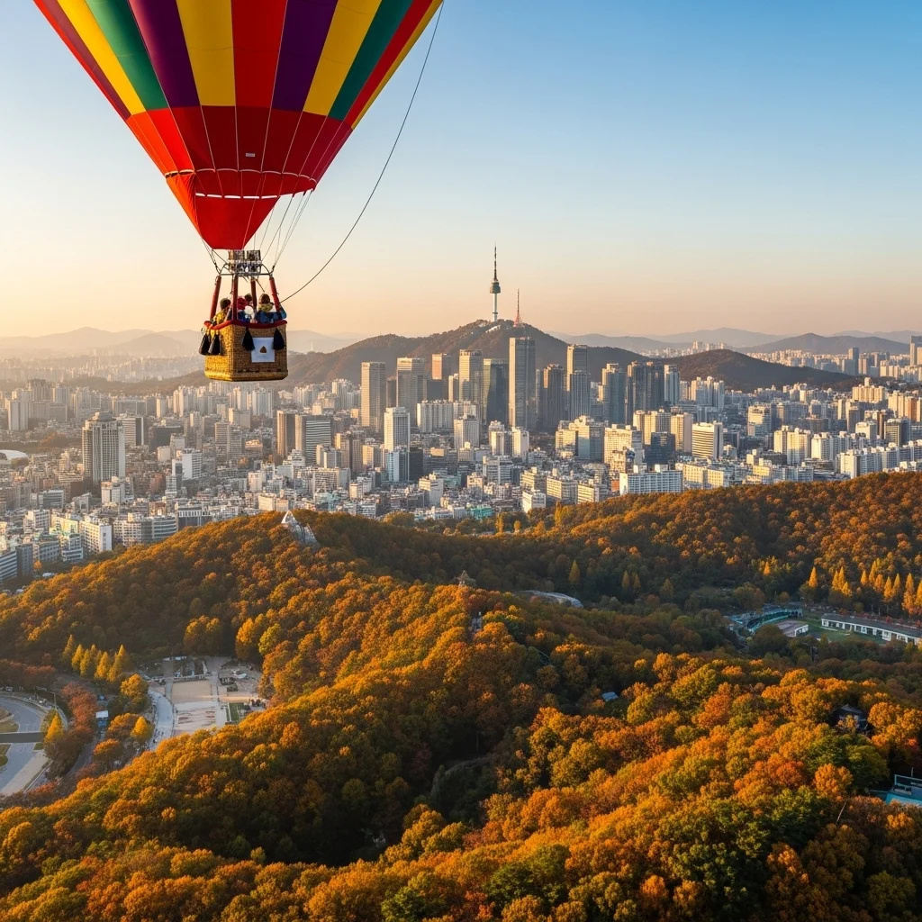 Floating above seoul my autumn hot air balloon exp h2 4