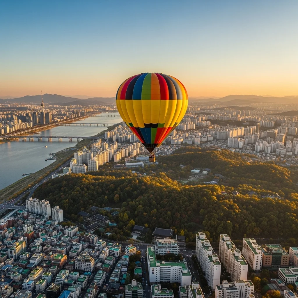 Floating above seoul my autumn hot air balloon exp