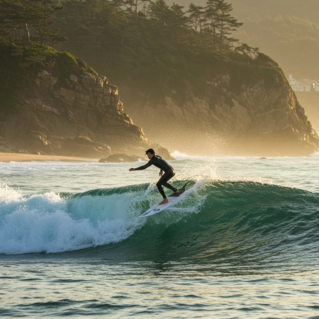My first ride on the korean waves a surfing advent h2 1